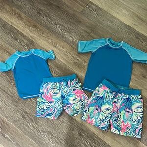 Tommy Bahama Blue Rashguard Swimwear Set